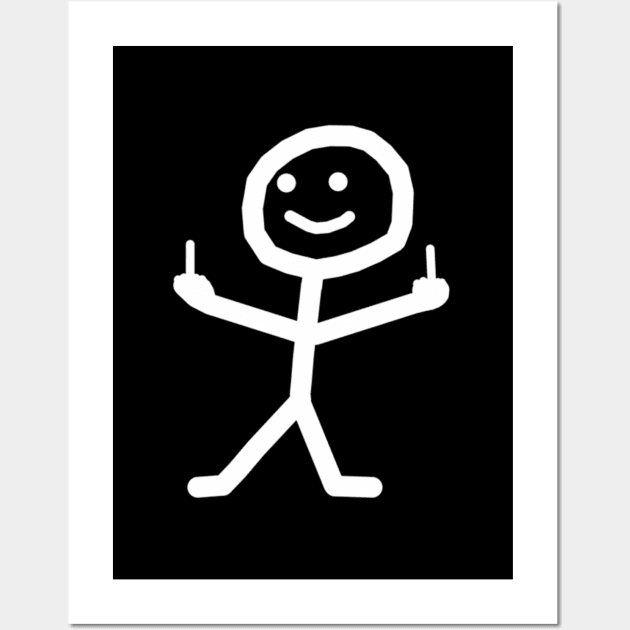 Stick Figure With Middle Finger Wall Art by theCrazyCan